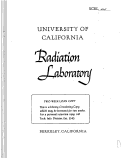 Cover page: Carrier-Free Radioisotopes from Cyclotron Targets II. Preparation and Isolation of Cd109 from Silver