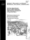 Cover page: Real-Time Digital Libraries based on widely distributed, high performance management of large Data-Objects