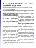 Cover page: Efficient multiplex biallelic zebrafish genome editing using a CRISPR nuclease system