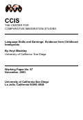 Cover page: Language Skills and Earnings: Evidence from childhood Immigrants