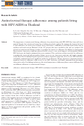 Cover page: Antiretroviral therapy adherence among patients living with HIV/AIDS in Thailand