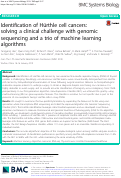 Cover page: Identification of Hürthle cell cancers: solving a clinical challenge with genomic sequencing and a trio of machine learning algorithms