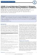 Cover page: COVID-19 and Abdominal Transplant: A Stepwise Approach to Practice During Pandemic Conditions.