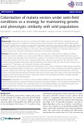 Cover page: Colonization of malaria vectors under semi-field conditions as a strategy for maintaining genetic and phenotypic similarity with wild populations