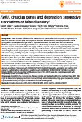 Cover page: FMR1, circadian genes and depression: Suggestive associations or false discovery?