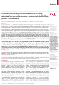 Cover page: Dexmedetomidine for prevention of delirium in elderly patients after non-cardiac surgery: a randomised, double-blind, placebo-controlled trial