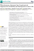 Cover page: Marinobazzanan, a Bazzanane-Type Sesquiterpenoid, Suppresses the Cell Motility and Tumorigenesis in Cancer Cells.