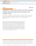 Cover page: Properties of structural variants and short tandem repeats associated with gene expression and complex traits.