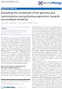 Cover page: Exploiting the complexity of the genome and transcriptome using pharmacogenomics towards personalized medicine