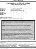 Cover page: The Association Between Money and Opinion in Academic Emergency Medicine
