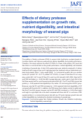 Cover page: Effects of dietary protease supplementation on growth rate, nutrient digestibility, and intestinal morphology of weaned pigs