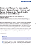 Cover page: Intravesical Therapy for Non-muscle Invasive Bladder Cancer-Current and Future Options in the Age of Bacillus Calmette-Guerin Shortage.
