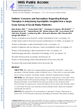 Cover page: Patient Concerns and Perceptions Regarding Biologic Therapies in Ankylosing Spondylitis: Insights From a Large‐Scale Survey of Social Media Platforms