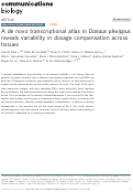 Cover page: A de novo transcriptional atlas in Danaus plexippus reveals variability in dosage compensation across tissues