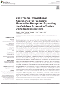 Cover page: Cell-Free Co-Translational Approaches for Producing Mammalian Receptors: Expanding the Cell-Free Expression Toolbox Using Nanolipoproteins