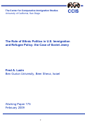 Cover page: The Role of Ethnic Politics in U.S. Immigration and Refugee Policy: the Case of Soviet Jewry