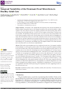 Cover page: Temporal Variability of the Dominant Fecal Microbiota in Healthy Adult Cats.