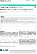 Cover page: Tenascin-C expression controls the maturation of articular cartilage in mice