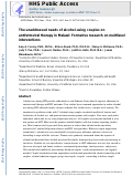 Cover page: The Unaddressed Needs of Alcohol-Using Couples on Antiretroviral Therapy in Malawi: Formative Research on Multilevel Interventions