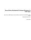 Cover page: PowerChoice Residential Customer Response to TOU Rates