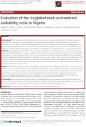 Cover page: Evaluation of the neighborhood environment walkability scale in Nigeria
