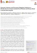 Cover page: Genomic Features and Pervasive Negative Selection in Rhodanobacter Strains Isolated from Nitrate and Heavy Metal Contaminated Aquifer