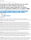 Cover page: Treatment effect prediction for sarcoma patients treated with preoperative radiotherapy using radiomics features from longitudinal diffusion-weighted MRIs