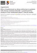 Cover page: Effect of daridorexant on sleep architecture in patients with chronic insomnia disorder: a pooled post hoc analysis of two randomized phase 3 clinical studies.