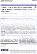 Cover page: Targeted viromes and total metagenomes capture distinct components of bee gut phage communities.