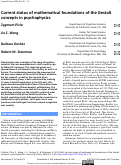 Cover page of Current status of mathematical foundations of the Gestalt concepts in psychophysics.