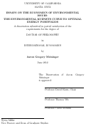 Cover page: Essays on the Economics of Environmental Issues: The Environmental Kuznets Curve to Optimal Energy Portfolios