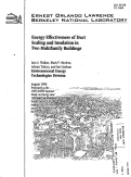 Cover page: Energy Effectiveness of Duct Sealing and Insulation in Two Multifamily Buildings