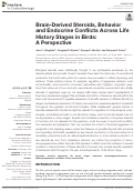 Cover page: Brain-Derived Steroids, Behavior and Endocrine Conflicts Across Life History Stages in Birds: A Perspective