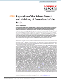 Cover page: Expansion of the Sahara Desert and shrinking of frozen land of the Arctic