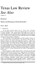 Cover page: Means and Meaning in Patent Remedies