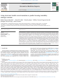 Cover page: Using electronic health record metadata to predict housing instability amongst veterans.