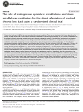 Cover page: The role of endogenous opioids in mindfulness and sham mindfulness-meditation for the direct alleviation of evoked chronic low back pain: a randomized clinical trial