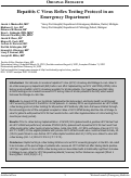 Cover page: Hepatitis C Virus Reflex Testing Protocol in an  Emergency Department