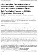 Cover page: Microsatellite documentation of male-mediated outcrossing between inbred laboratory strains of the self-fertilizing mangrove killifish (Kryptolebias marmoratus)
