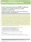 Cover page: Event-related potential and EEG oscillatory predictors of verbal memory in mild cognitive impairment