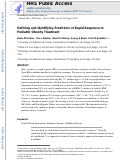 Cover page: Defining and identifying predictors of rapid response to pediatric obesity treatment