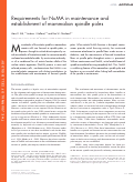 Cover page: Requirements for NuMA in maintenance and establishment of mammalian spindle poles