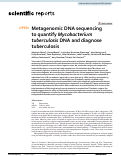 Cover page: Metagenomic DNA sequencing to quantify Mycobacterium tuberculosis DNA and diagnose tuberculosis