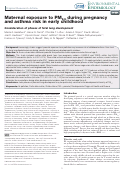 Cover page: Maternal exposure to PM2.5 during pregnancy and asthma risk in early childhood