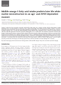 Cover page: Midlife omega-3 fatty acid intake predicts later life white matter microstructure in an age- and APOE-dependent manner