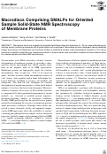 Cover page: Macrodiscs Comprising SMALPs for Oriented Sample Solid-State NMR Spectroscopy of Membrane Proteins