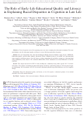 Cover page: The Role of Early-Life Educational Quality and Literacy in Explaining Racial Disparities in Cognition in Late Life