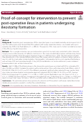 Cover page: Proof-of-concept for intervention to prevent post-operative ileus in patients undergoing ileostomy formation