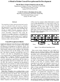 Cover page: A Model of infant Causal Perception and its Development