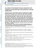 Cover page: Association of CPR simulation program characteristics with simulated and actual performance during paediatric in-hospital cardiac arrest.